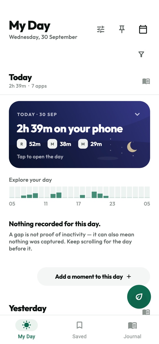 My Day: phone time and the day's moments