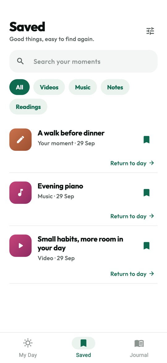 Saved moments